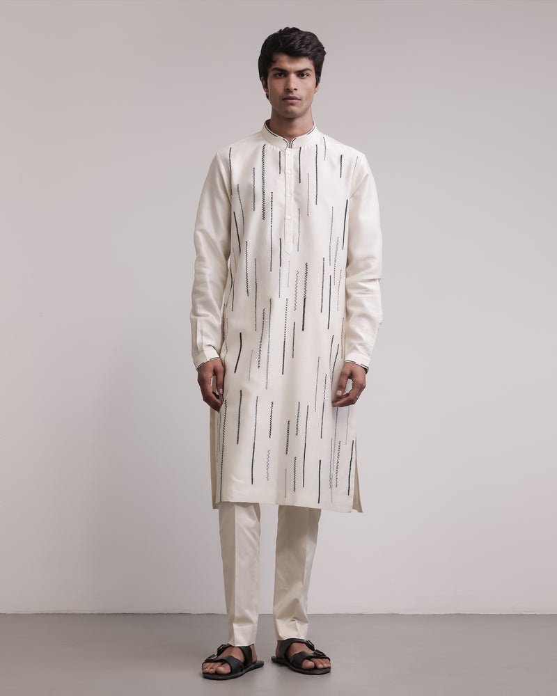 Residual Stitches Linear Kurta Set