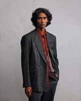 Metal coated double breasted blazer