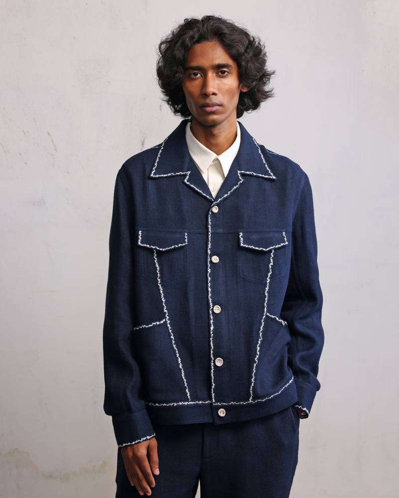 Fractured seam detail jacket