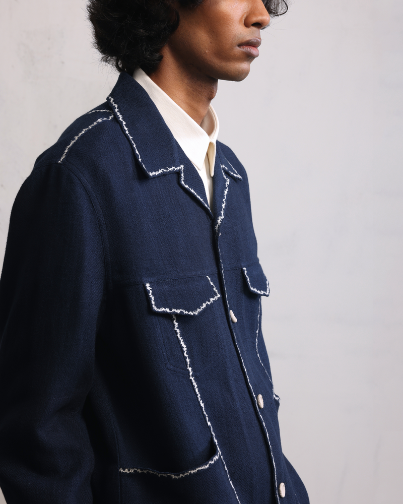 Fractured seam detail jacket