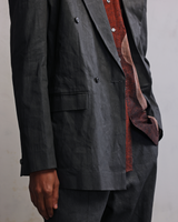 Metal coated double breasted blazer
