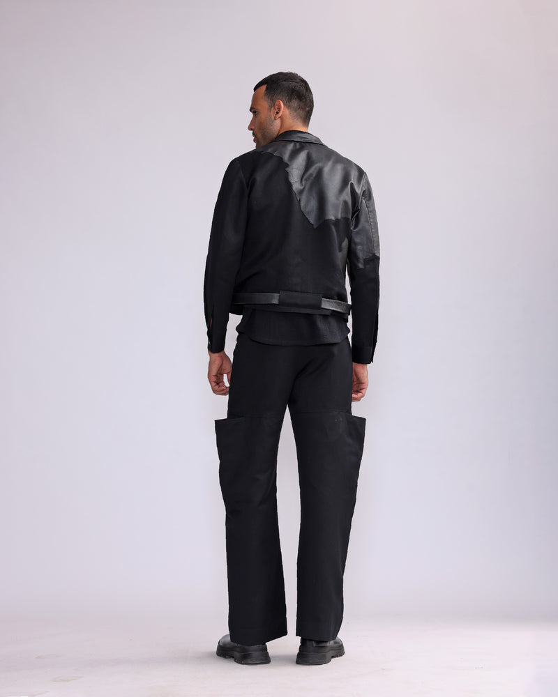 HARBOUR LEATHER PATCH SHORT JACKET