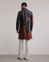 Upscale Fossil Print Silk Kurta