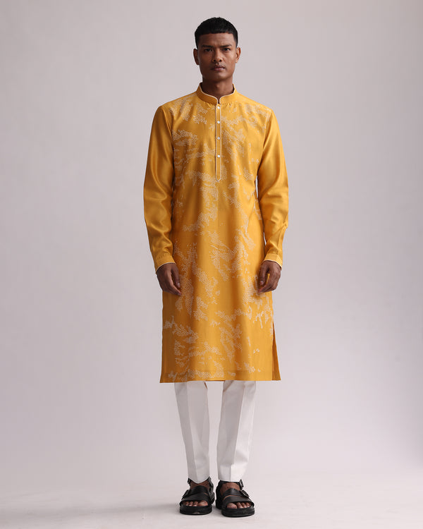 SHADOW CAMO HAND EMBROIDERED KURTA SET