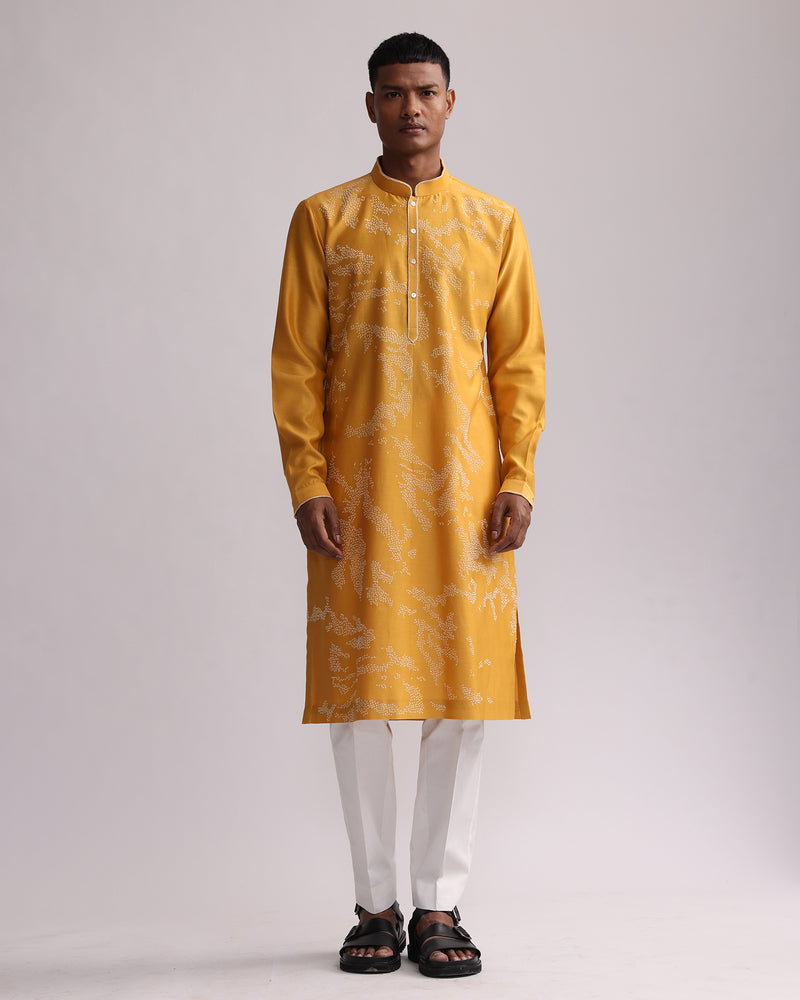 SHADOW CAMO HAND EMBROIDERED KURTA SET