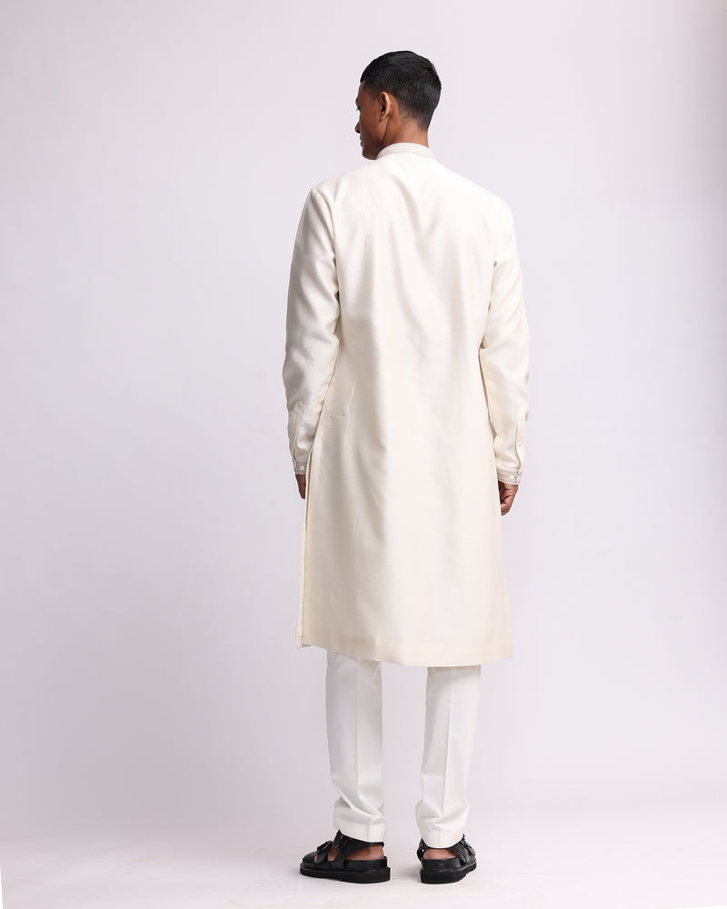 Hand-embroidered Pixel Yoke Kurta Set