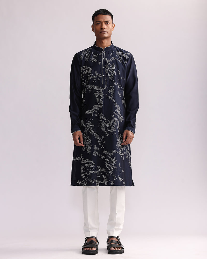 Shadow Camo Hand Embroidered Kurta Set