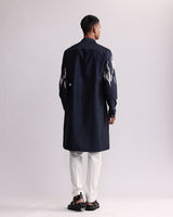 Ikat Shadow Hand Embroidered Kurta Set