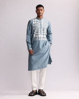 Shadow Block Hand-applique Kurta Set