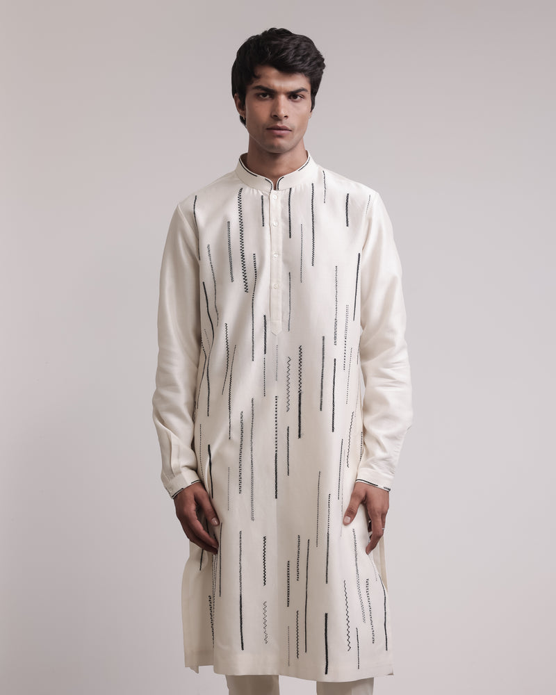 Residual Stitches Linear Kurta Set