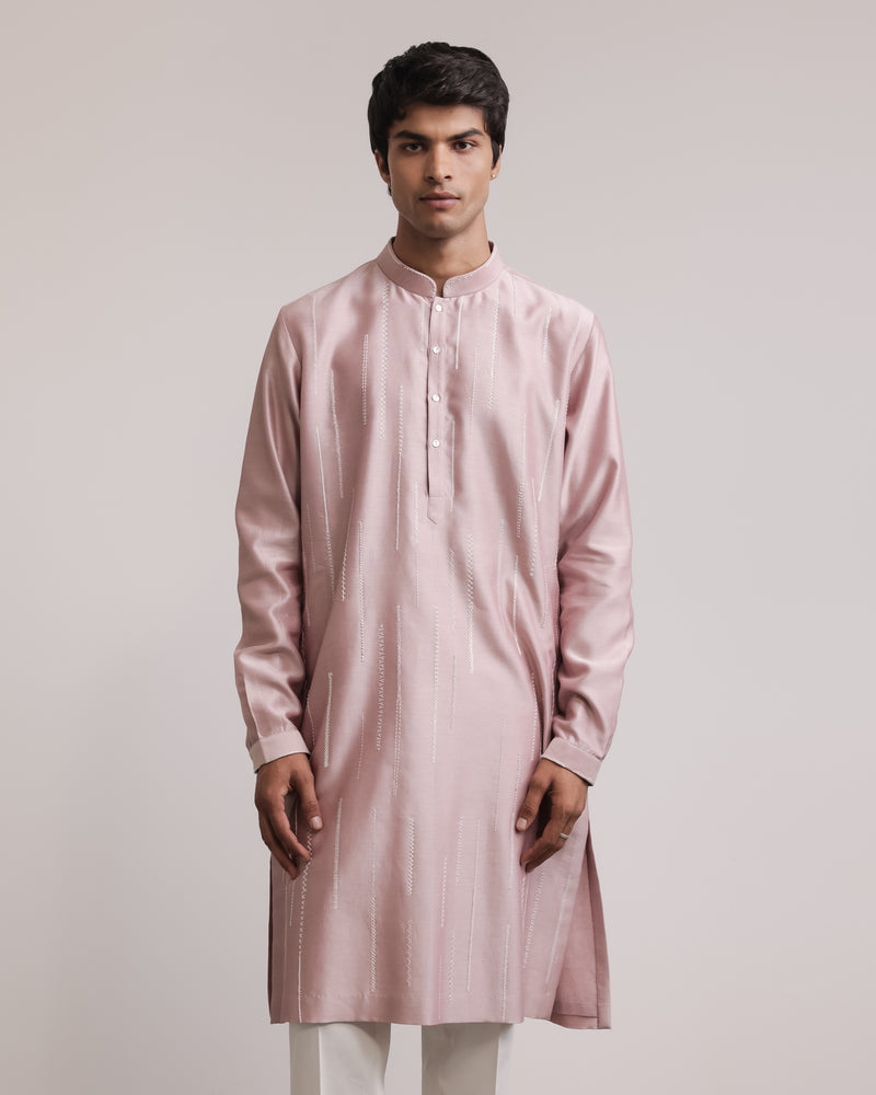 Residual Stitches Linear Kurta Set
