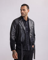 HARBOUR LEATHER PATCH SHORT JACKET