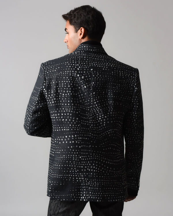 Aboriginal Linen Double-breasted Blazer