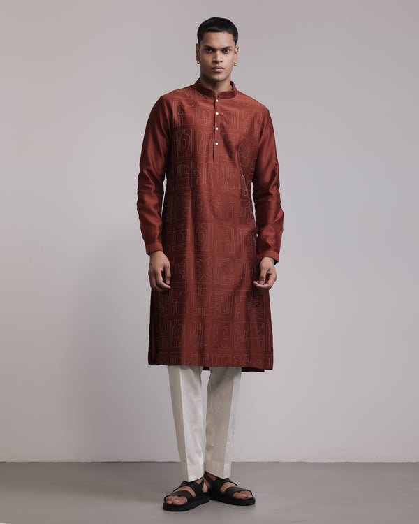 Urban Fossil Outline Kurta Set