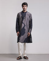 Torn Canvas Appliqué Kurta Set