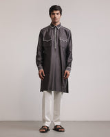 Fractured Lines Pocket Kurta Set