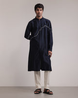 Fractured Lines Front-Open Kurta Set