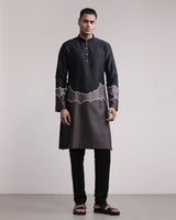 Fractured Gradient Patchwork Kurta Set