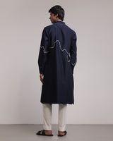 Fractured Lines Front-Open Kurta Set