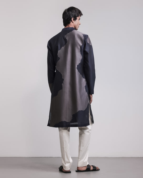 Torn Canvas Appliqué Kurta Set