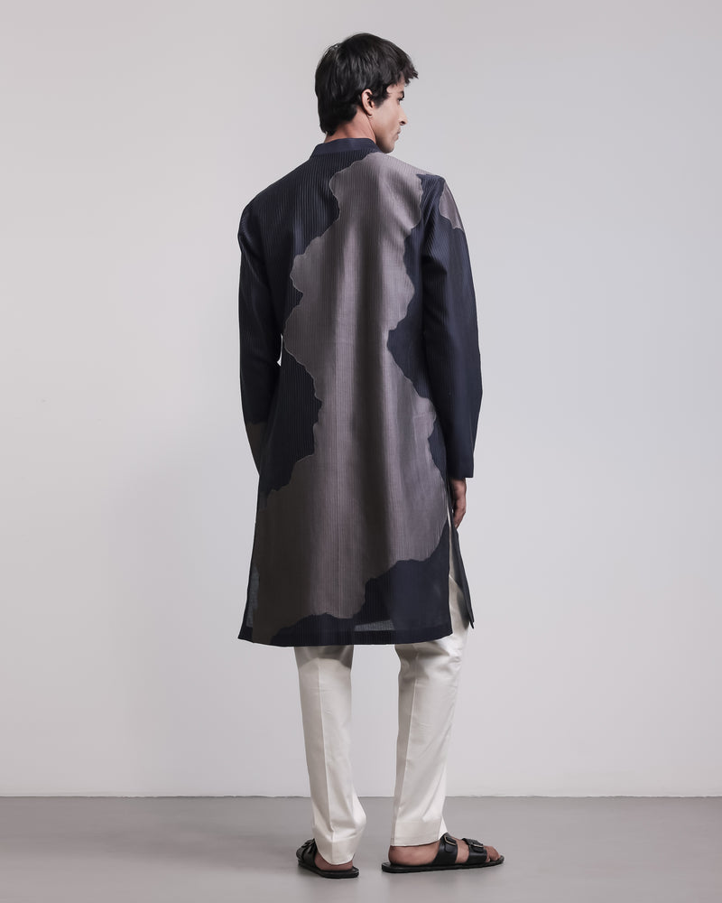 Torn Canvas Appliqué Kurta Set