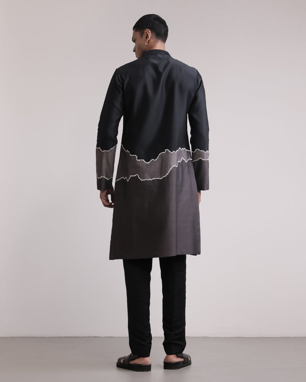 Fractured Gradient Patchwork Kurta Set