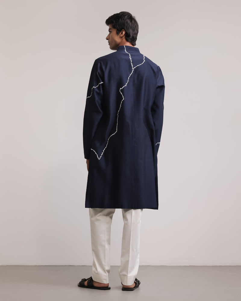 Fractured Lines Front-Open Kurta Set