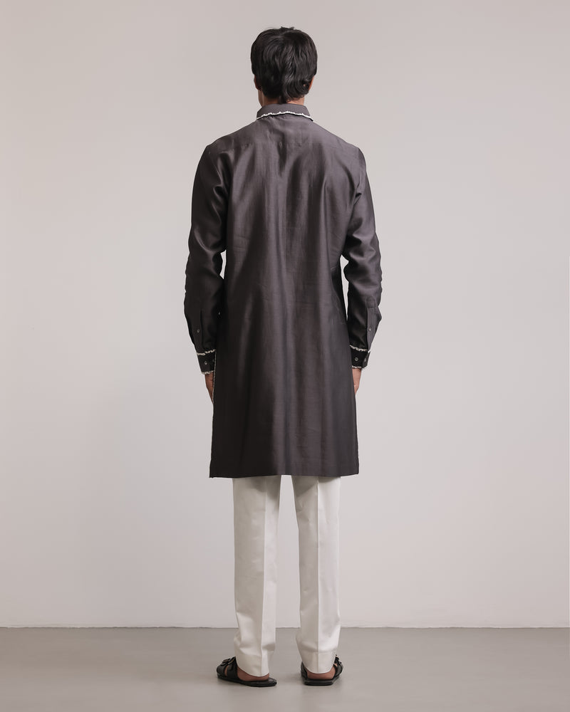 Fractured Lines Pocket Kurta Set