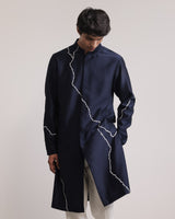 Fractured Lines Front-Open Kurta Set