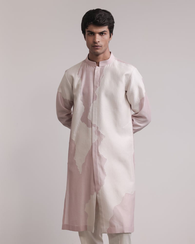 Torn Canvas Appliqué Kurta Set
