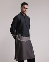 Fractured Gradient Patchwork Kurta Set