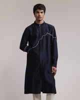 Fractured Lines Front-Open Kurta Set
