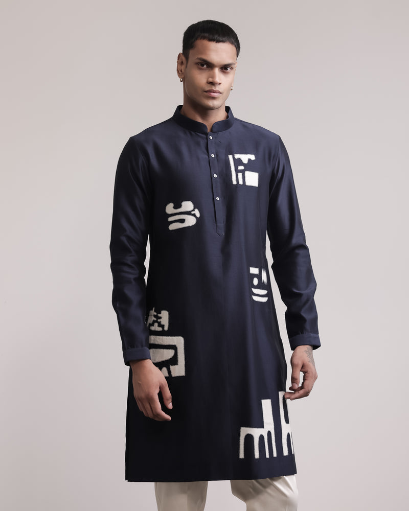 Urban Fossil Scattered Patchwork Kurta Set