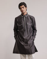 Fractured Lines Pocket Kurta Set