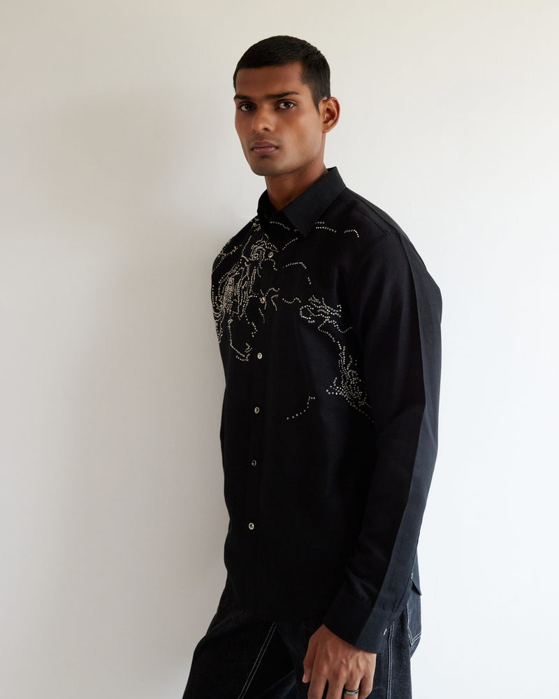 Black Hole Embroidered Shirt