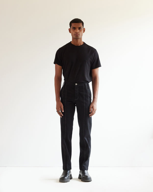 Dart Embroidered Denim Black