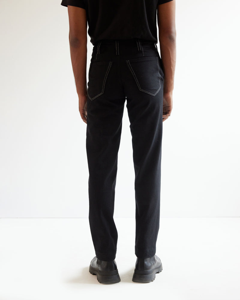 Dart Embroidered Denim Black