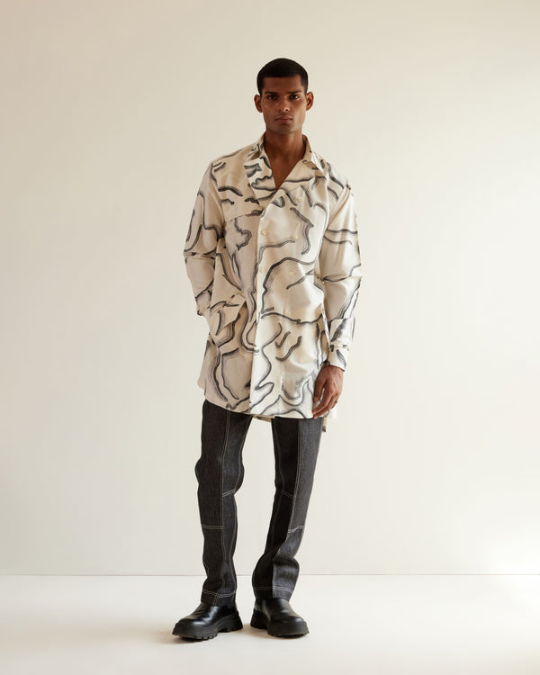 Desert Print Trench Kurta