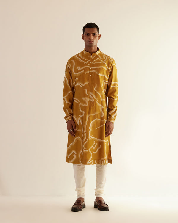 Desert Print Silk Kurta Set