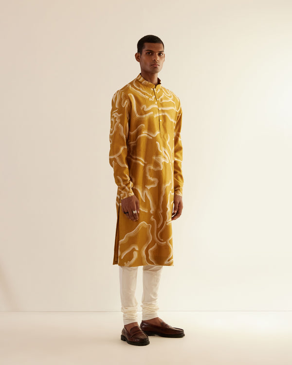 Desert Print Silk Kurta Set