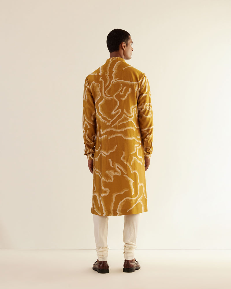 Desert Print Silk Kurta Set
