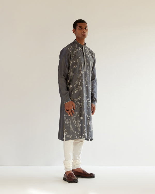 Linear Scattered Hand Embroidery Kurta Set