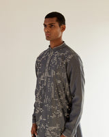 Linear Scattered Hand Embroidery Kurta Set