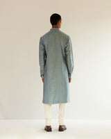 Camo-Block Yoke Embroidery Kurta Set
