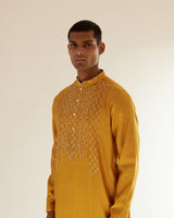 Asymmetric Embroidered Yoke Kurta Set