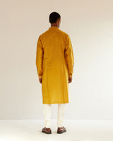 Camo-Block Yoke Embroidery Kurta Set
