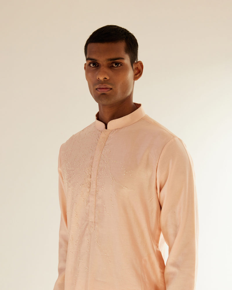 Black Hole Placement Embroidery Kurta Set