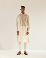 Camo-Block Yoke Embroidery Kurta Set