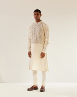 Camo-Block Yoke Embroidery Kurta Set