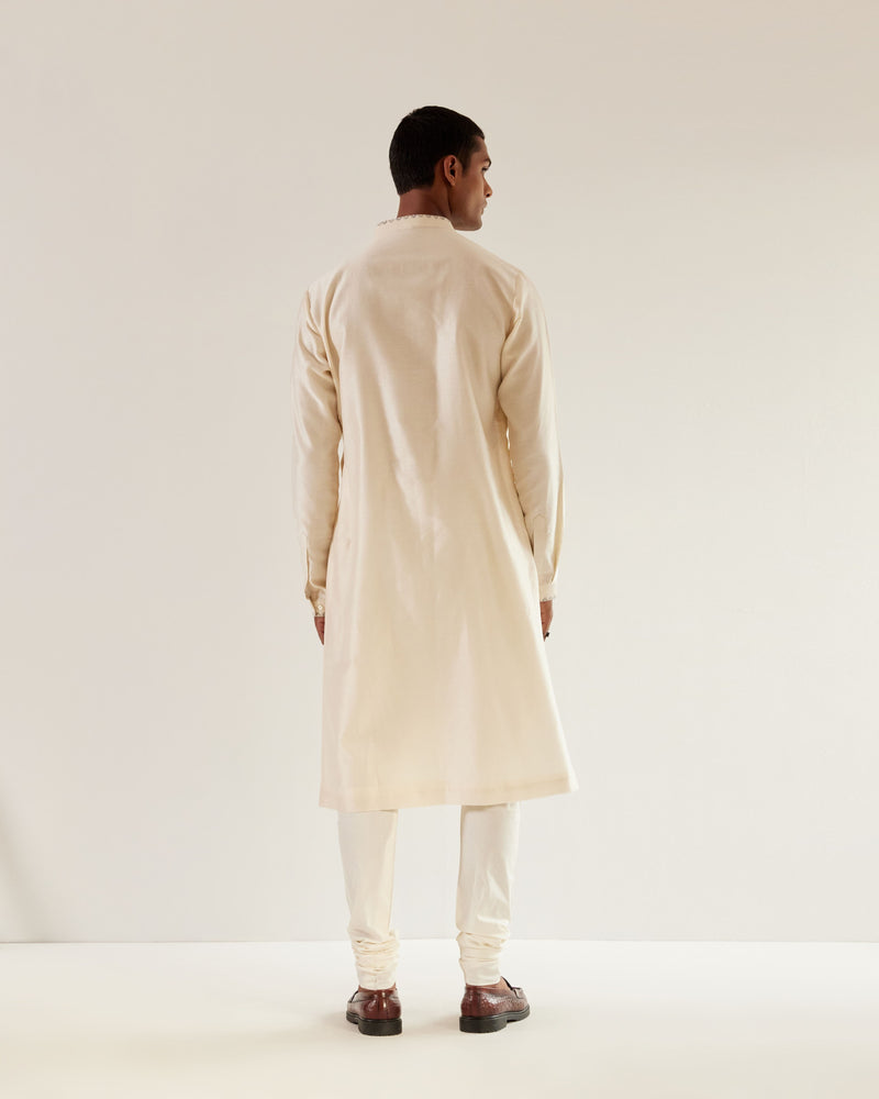 Camo-Block Yoke Embroidery Kurta Set